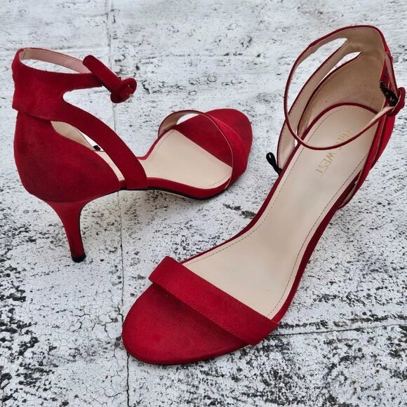 Nine West Shoes - Nine West Women Heel Sandal Red Textile Upper Shoes Size 10M